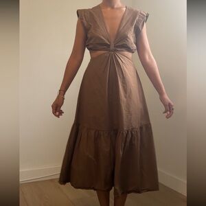 Brown midi dress
